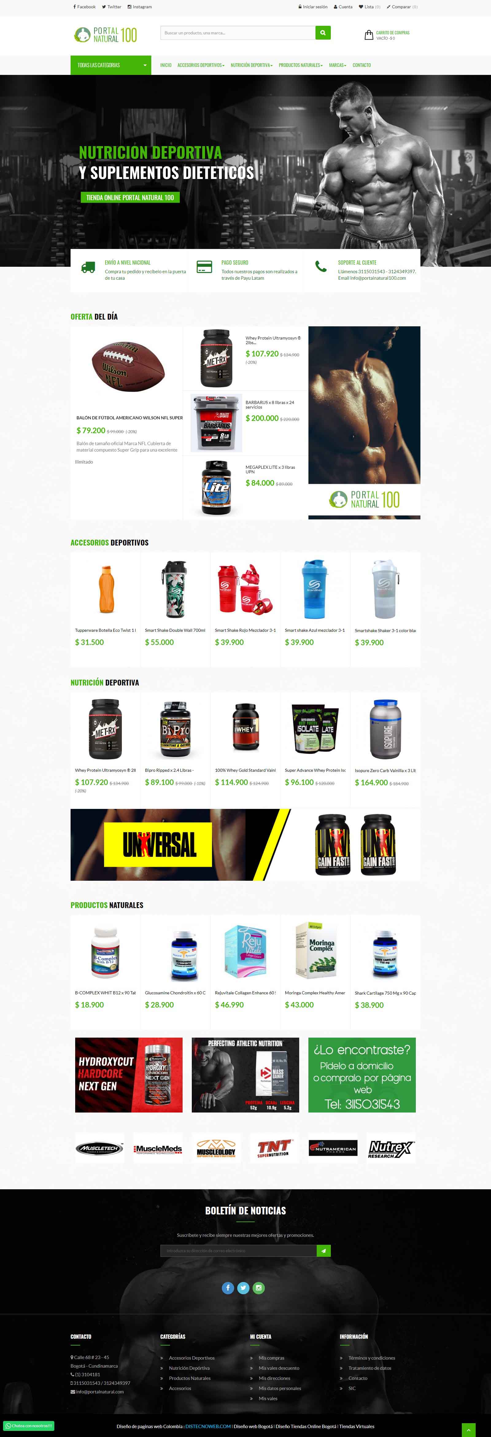 Tienda online Portal Natural 100. Portafolio prestashop Colombia